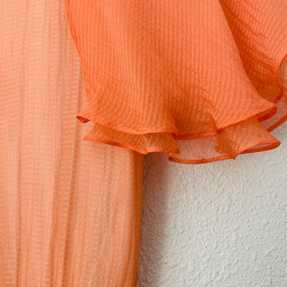 TARA JARMON dress 100% silk Peach color - Picture 4 of 4